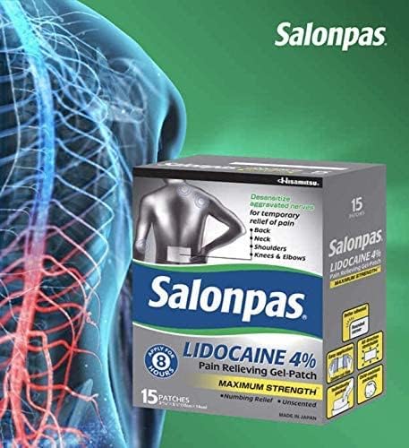 Salonpas Lidocaine 4% Max Strength Gel-Patch – 15ct