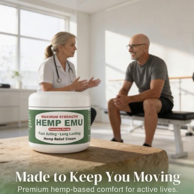 Hemp Emu Joint & Muscle Cream – Hemp & Emu Oil Relief, 4oz