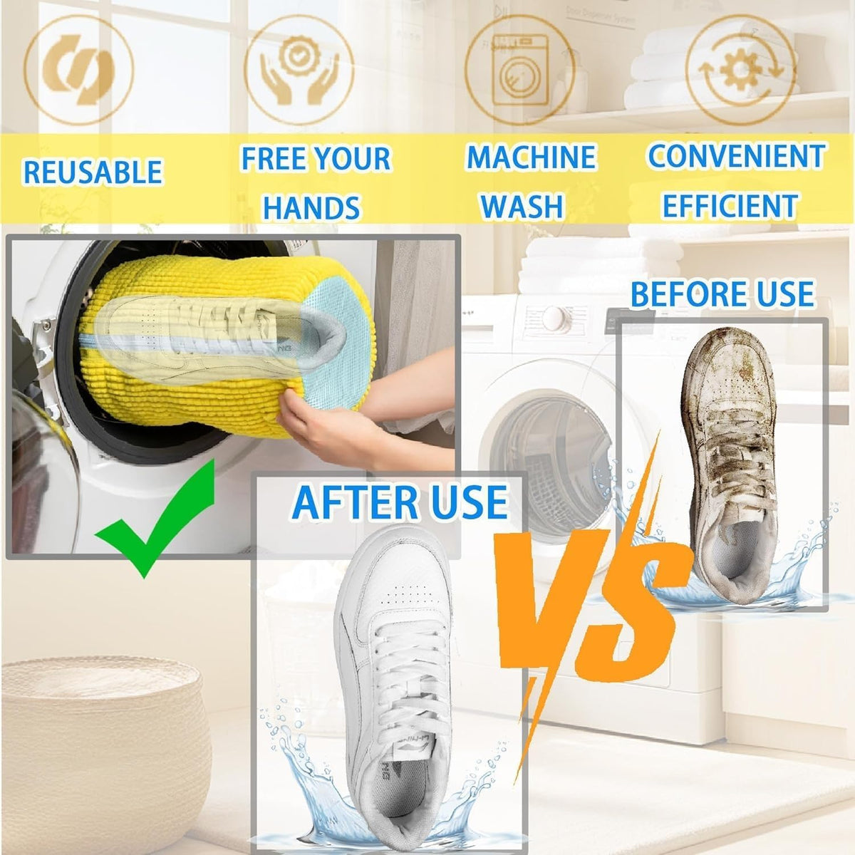 SKY-TOUCH Shoe Washing Machine Bag 2pcs – 360° Deep Clean