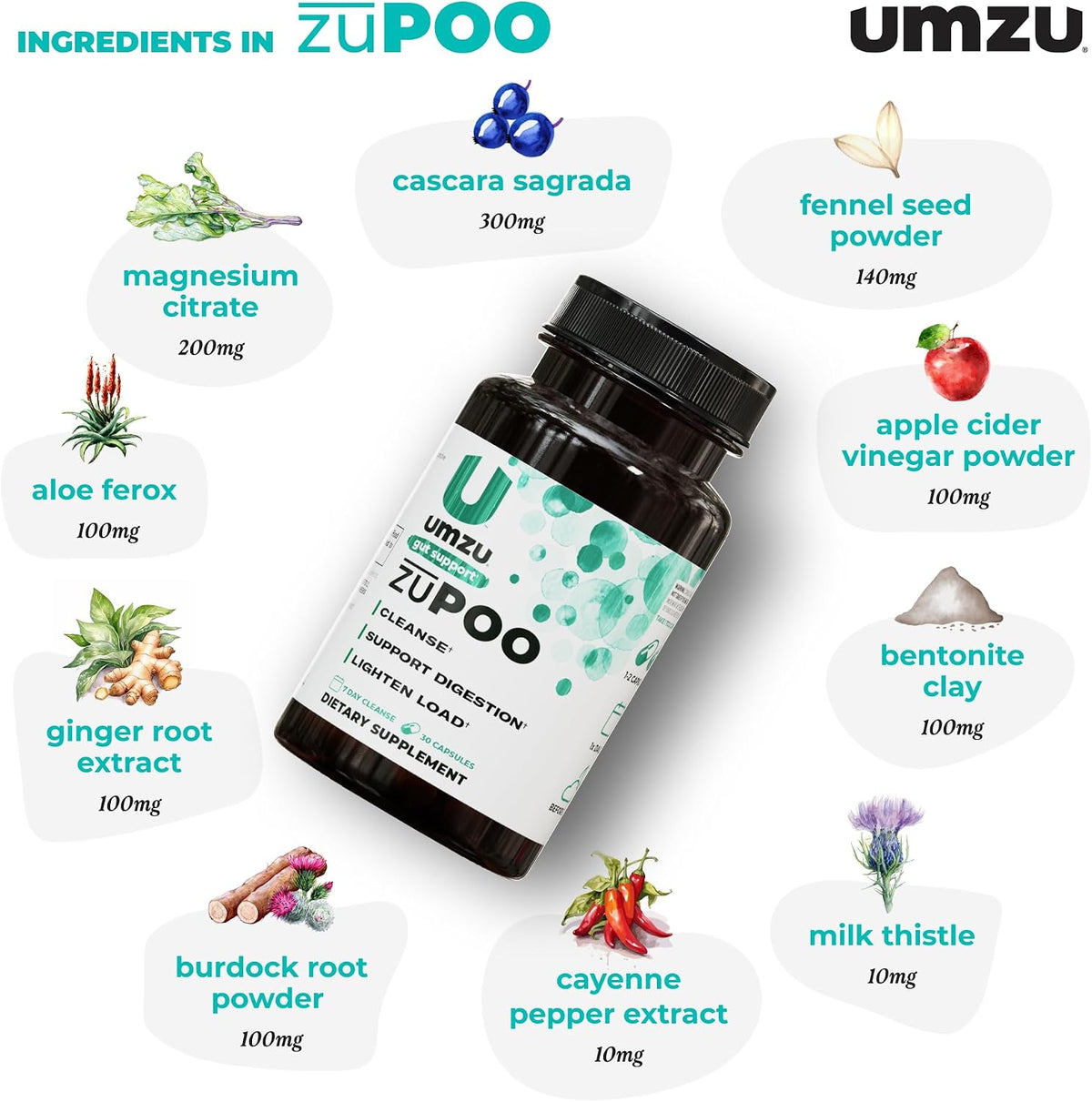 UMZU zuPOO Colon Cleanse Capsules – 7-Day Gut Support