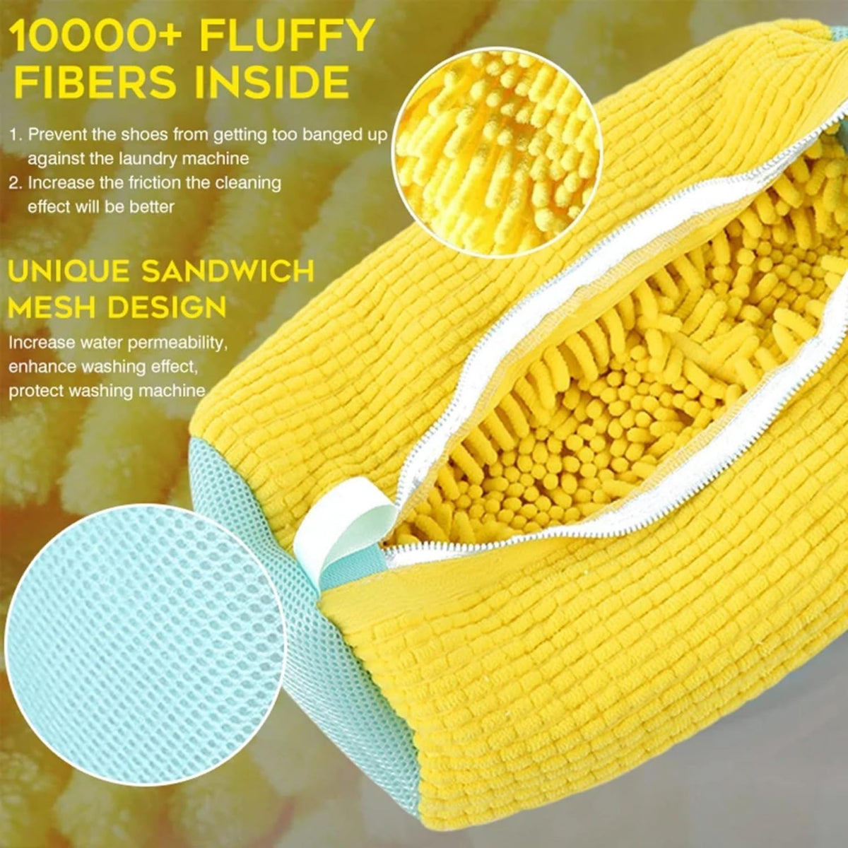 SKY-TOUCH Shoe Washing Machine Bag 2pcs – 360° Deep Clean
