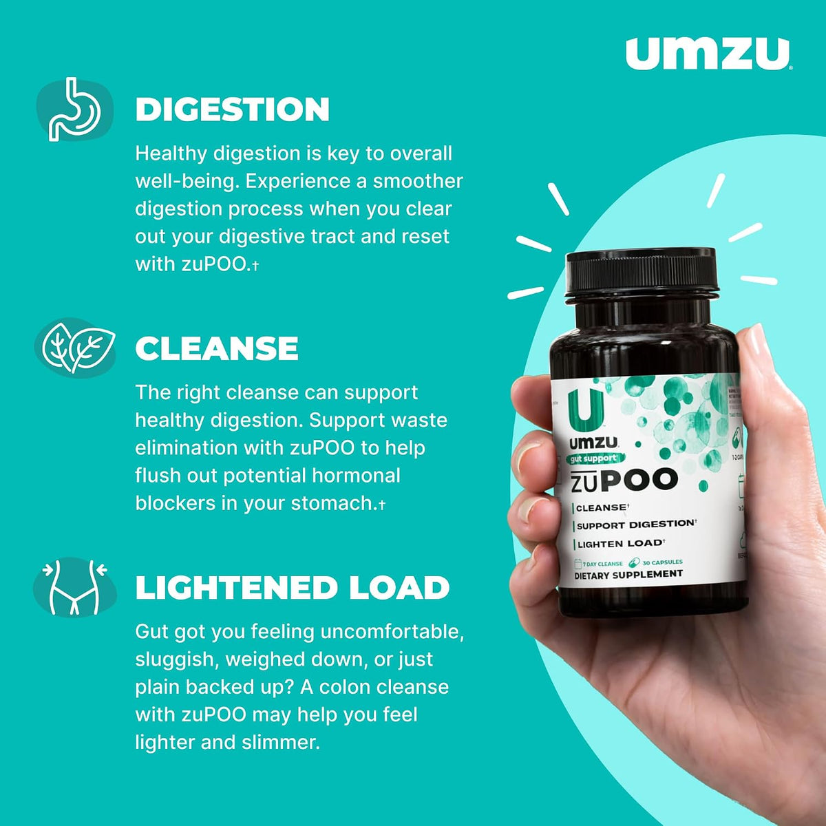 UMZU zuPOO Colon Cleanse Capsules – 7-Day Gut Support