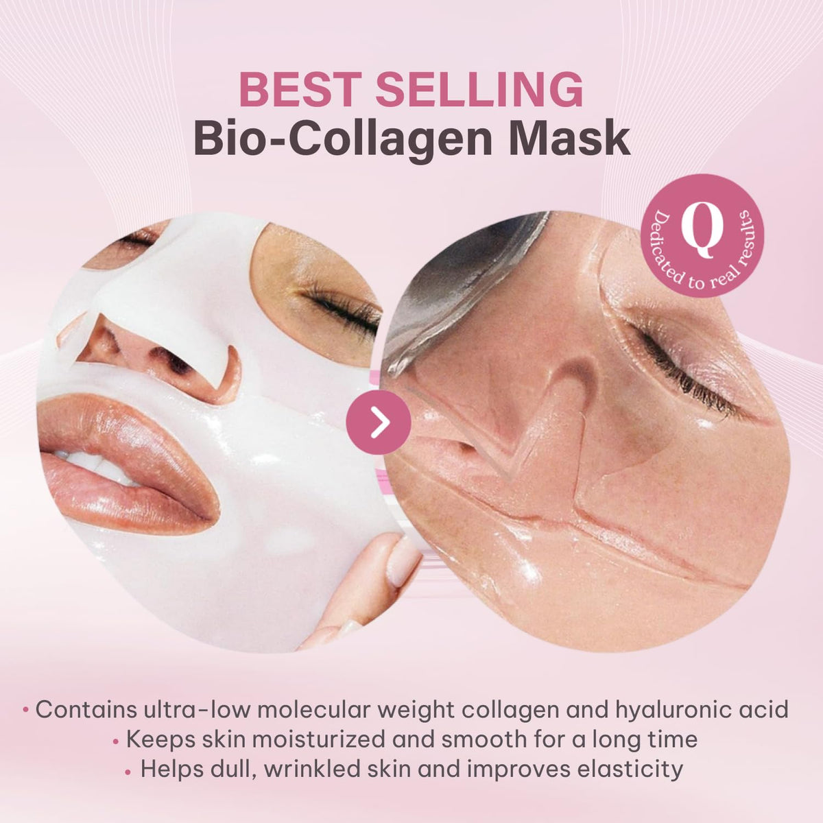 Quasi Bio-Collagen Overnight Face Mask – Korean Sheet Mask, 4pk