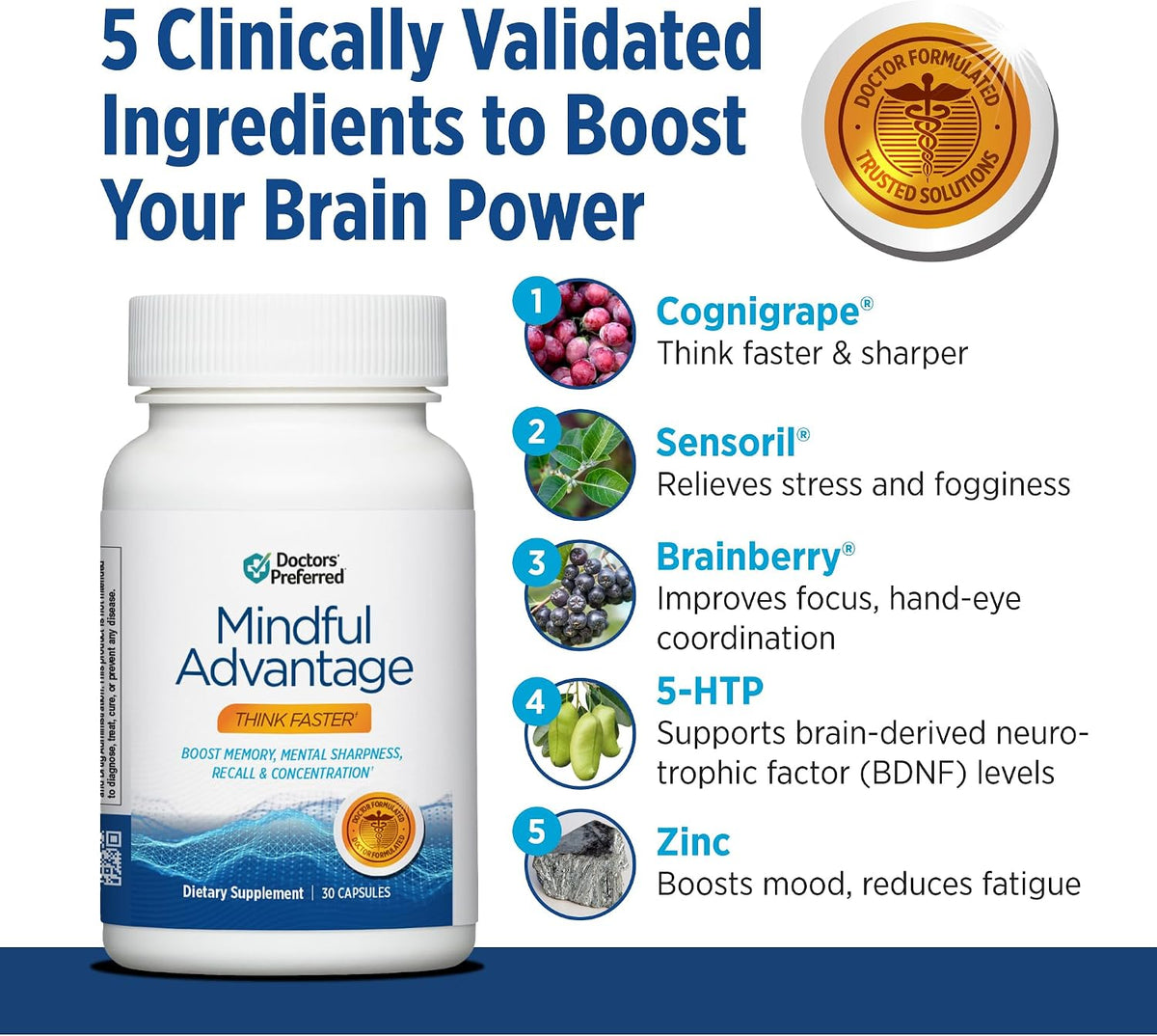 Doctors' Preferred Mindful Advantage Brain Supplement – 30ct