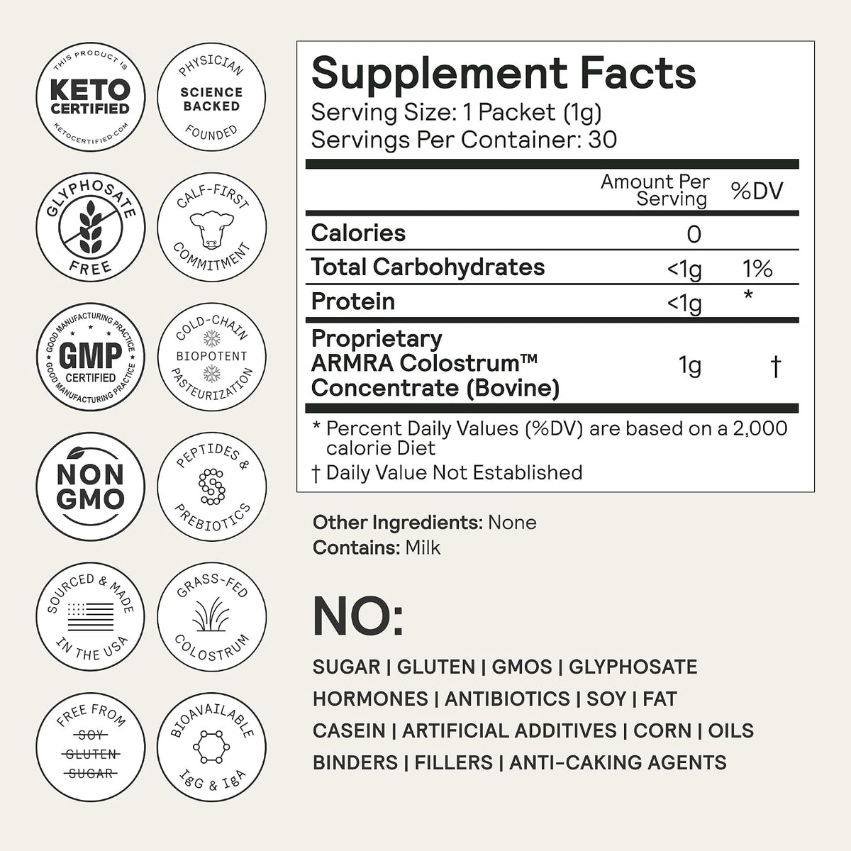 ARMRA Colostrum Premium Powder – Grass Fed Gut Health & Immunity Support
