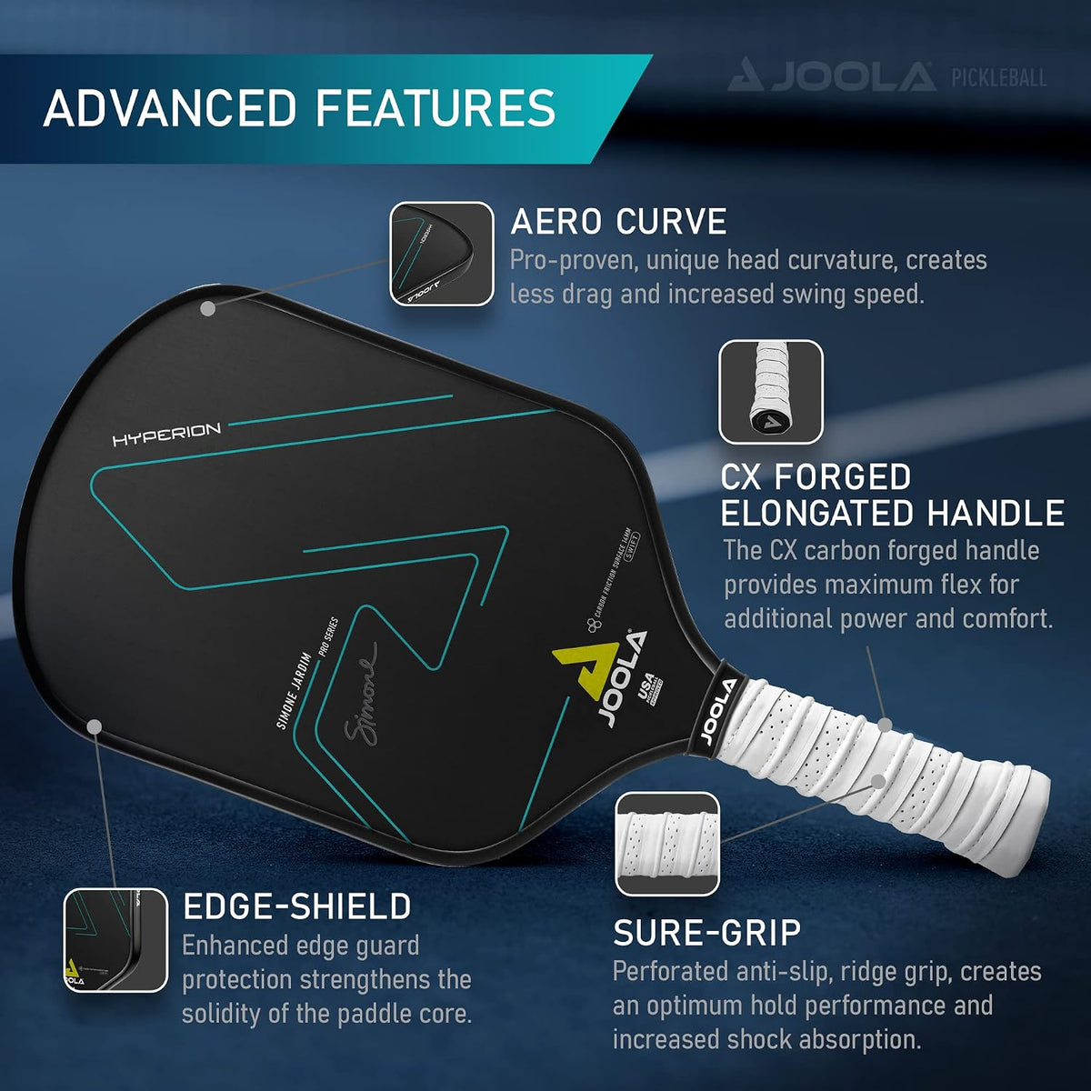 JOOLA Hyperion CFS Simone Jardim Pickleball Paddle
