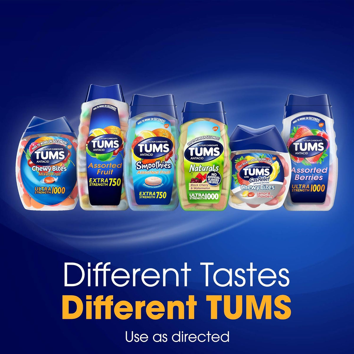 TUMS Smoothies Extra Strength Antacid – Berry Fusion, 60ct