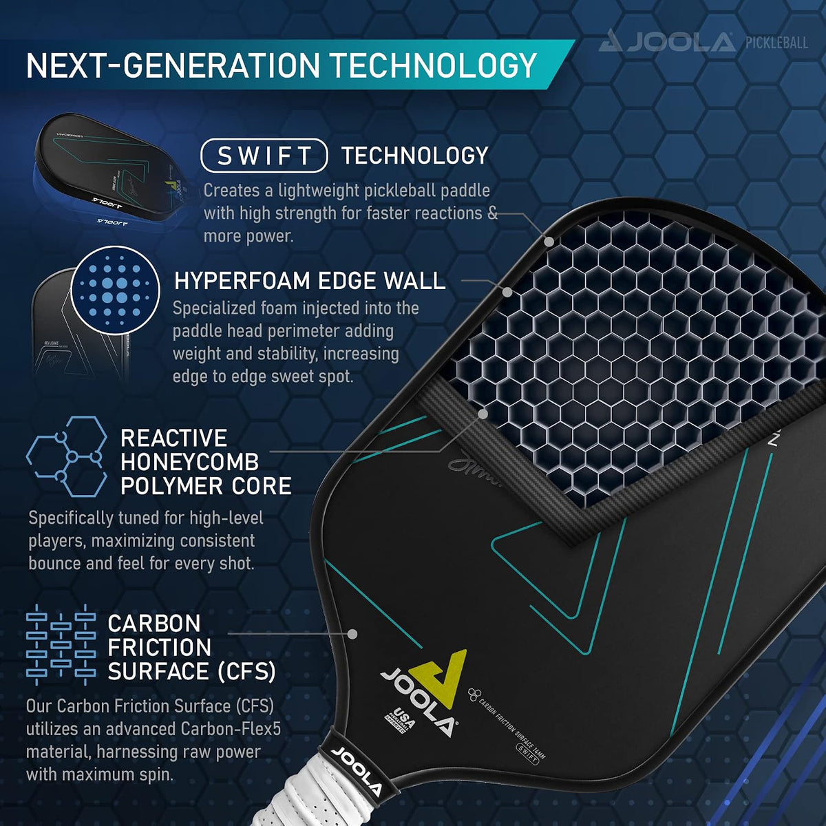 JOOLA Hyperion CFS Simone Jardim Pickleball Paddle