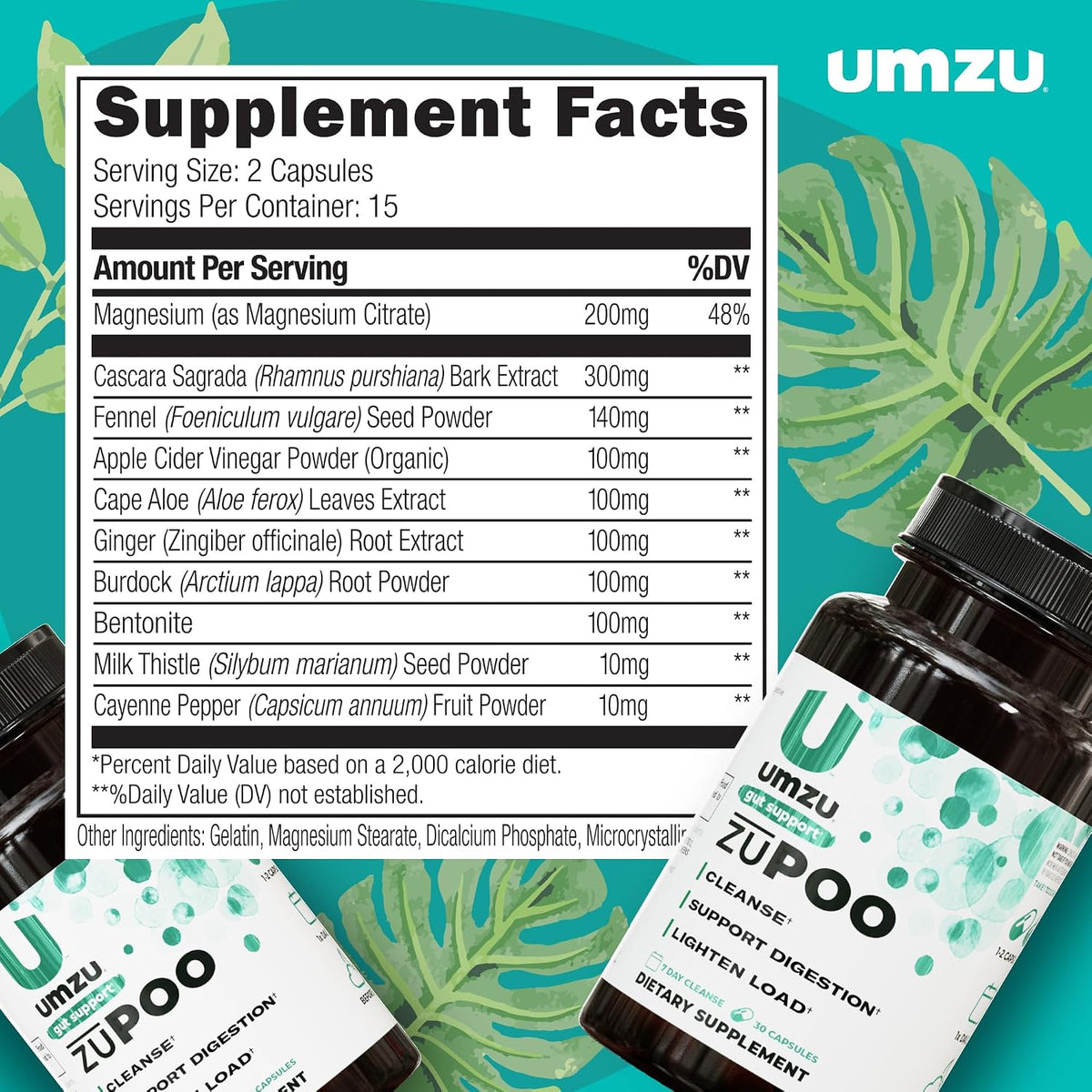 UMZU zuPOO Colon Cleanse Capsules – 7-Day Gut Support