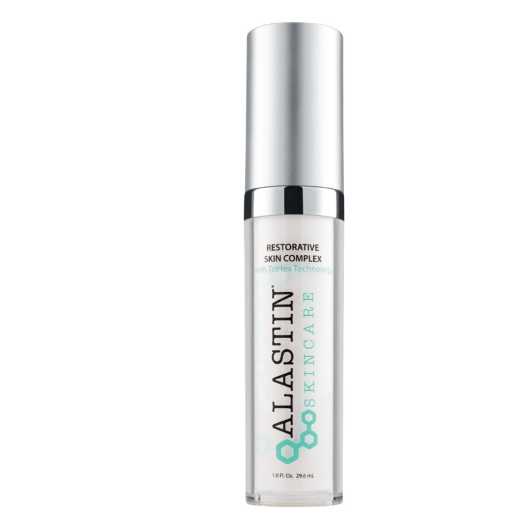 Alastin skincare bottle on a white background