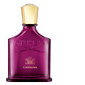 Purple Creed Carmina perfume bottle with gold cap on a white background