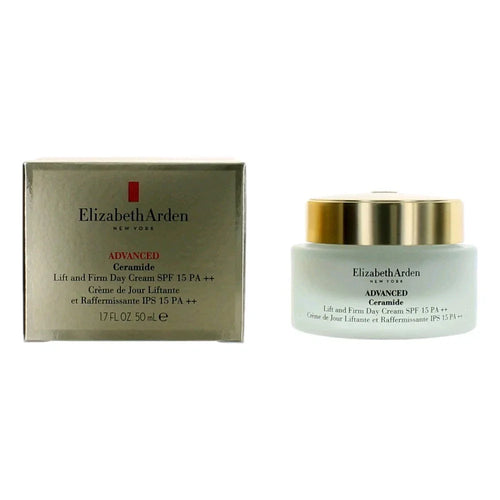 Elizabeth Arden Advanced Ceramide cream jar and packaging on a white background