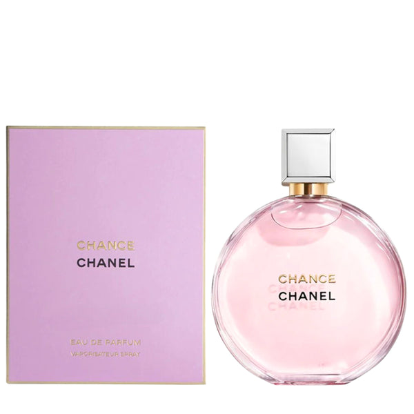 Chanel Chance perfume bottle and packaging on a white background