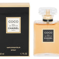 Chanel Coco perfume bottle and packaging on a white background