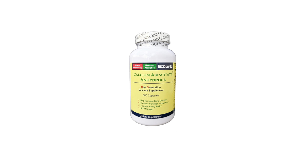 EZorb Calcium Aspartate Anhydrous – Bone, Joint & Muscle, 180ct