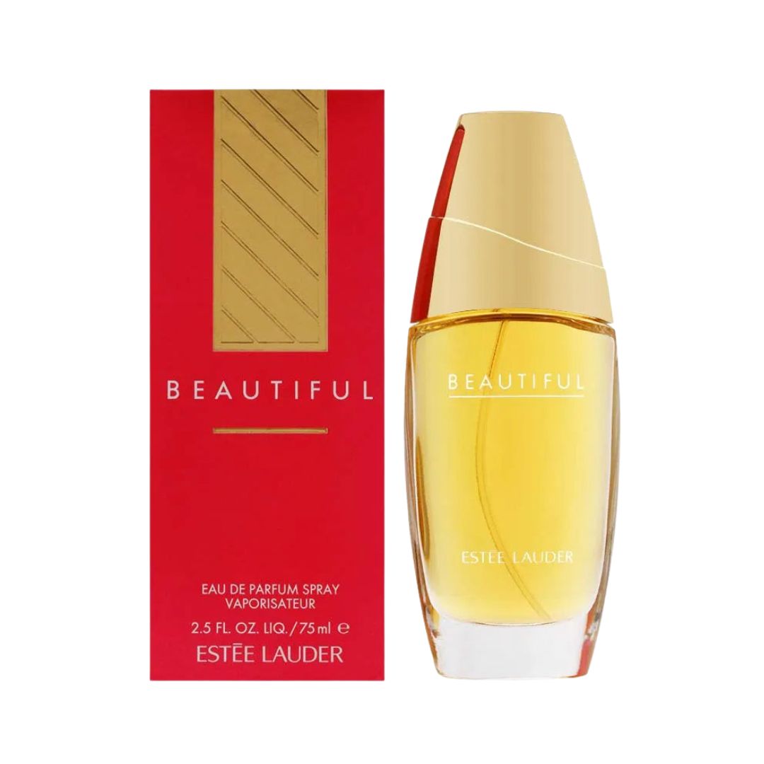 Estée Lauder Beautiful perfume bottle and packaging on a white background