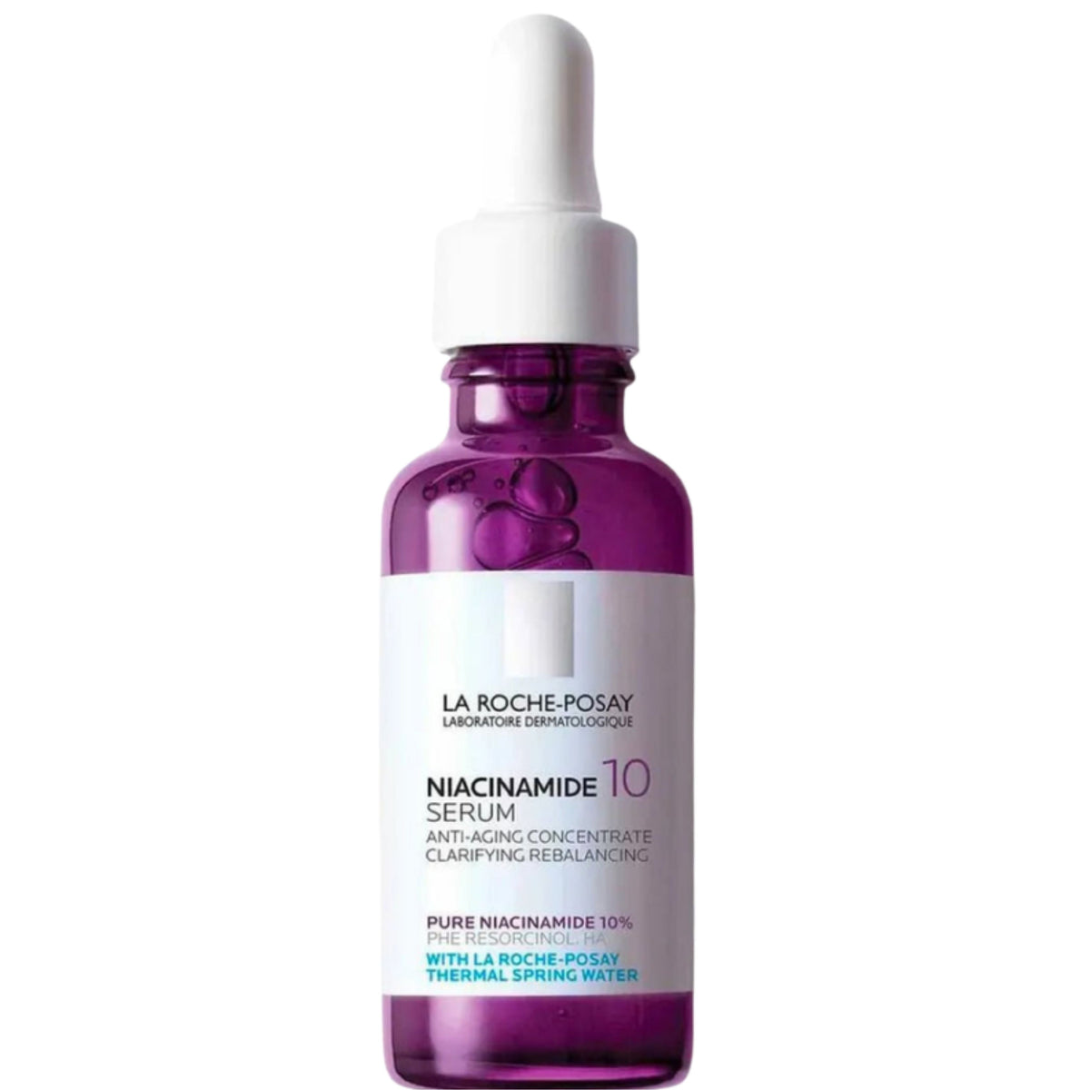 La Roche-Posay Niacinamide 10 serum bottle on a white background