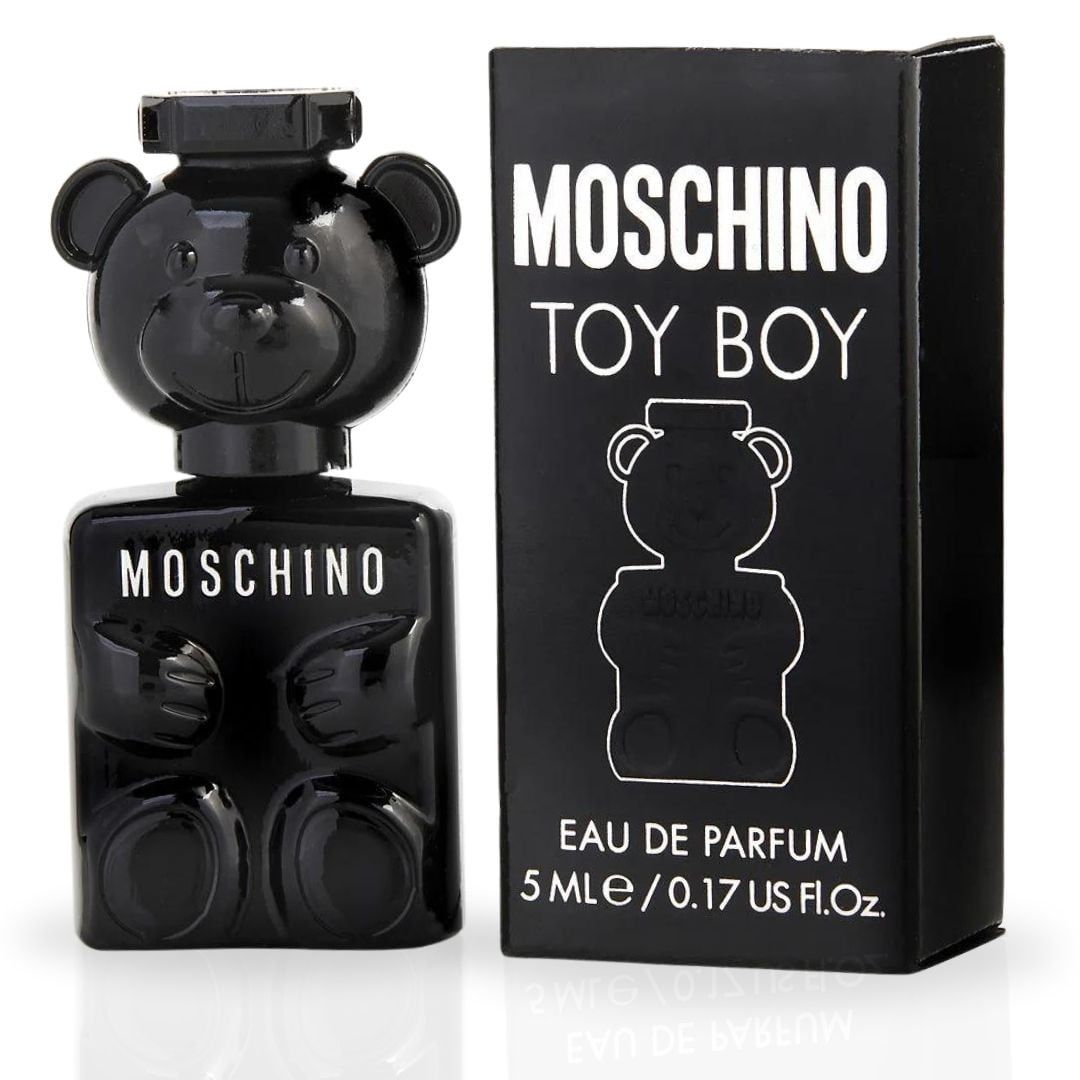 Moschino Toy Boy perfume bottle and packaging on a white background
