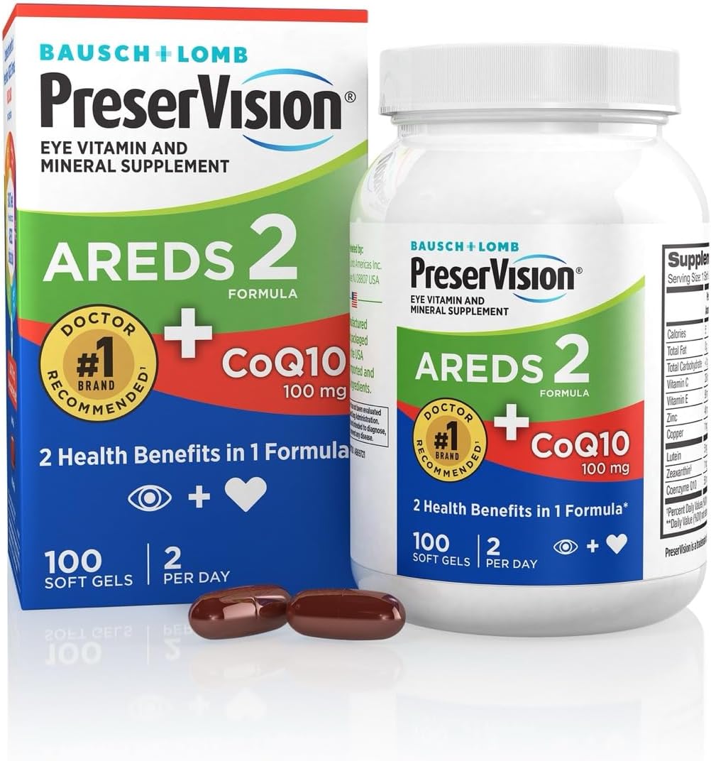 PreserVision AREDS 2 + CoQ10 Eye Vitamins – 100 Softgels