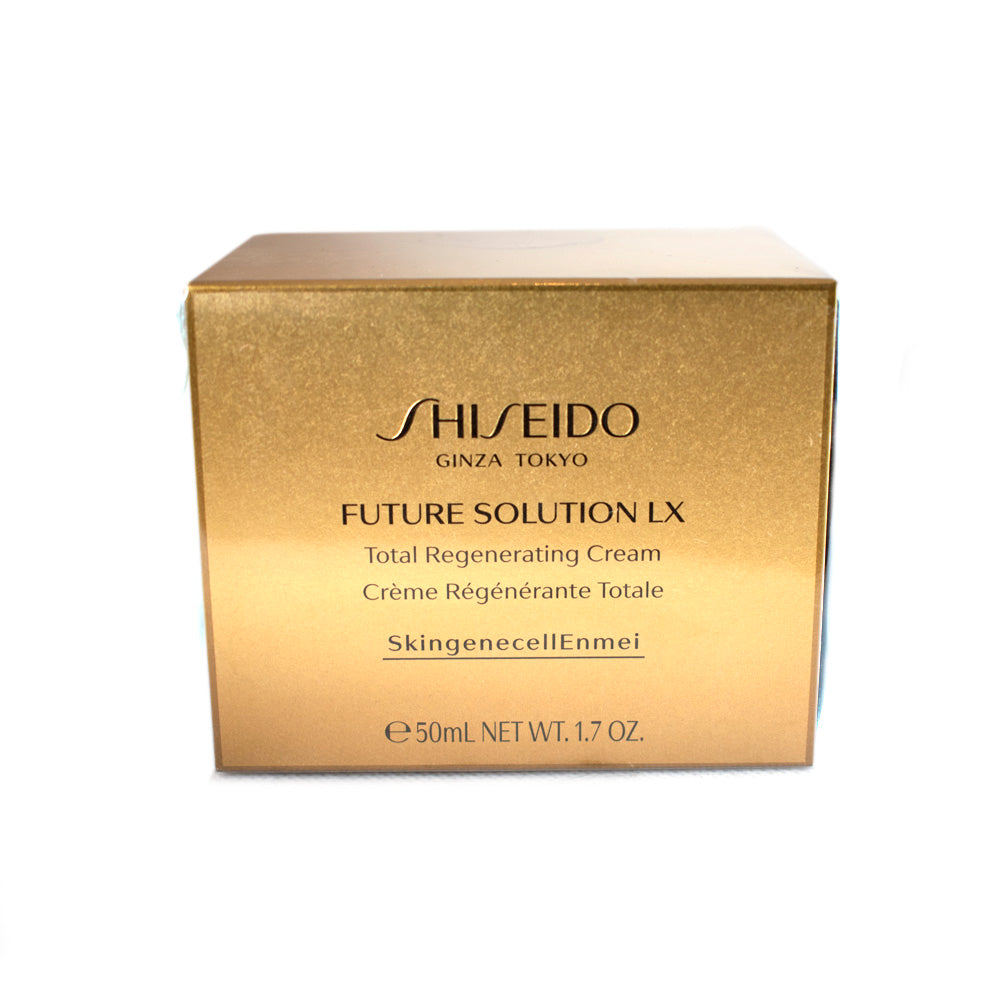 Shiseido Future Solution LX Total Regenerating Cream packaging on a white background