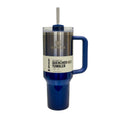 Blue Stanley Quencher H2O tumbler with handle on a white background