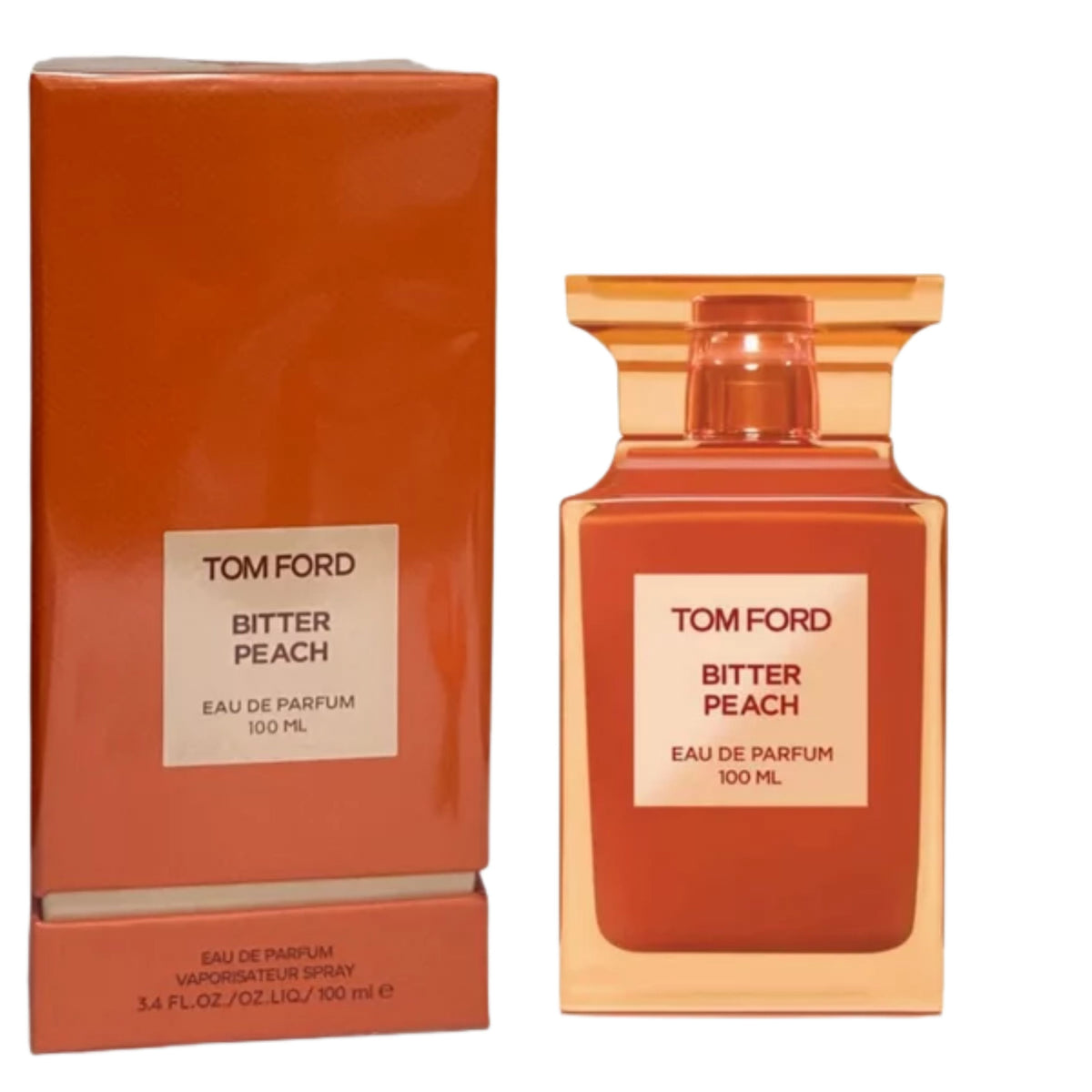 Tom Ford Bitter Peach perfume bottle and packaging on a white background