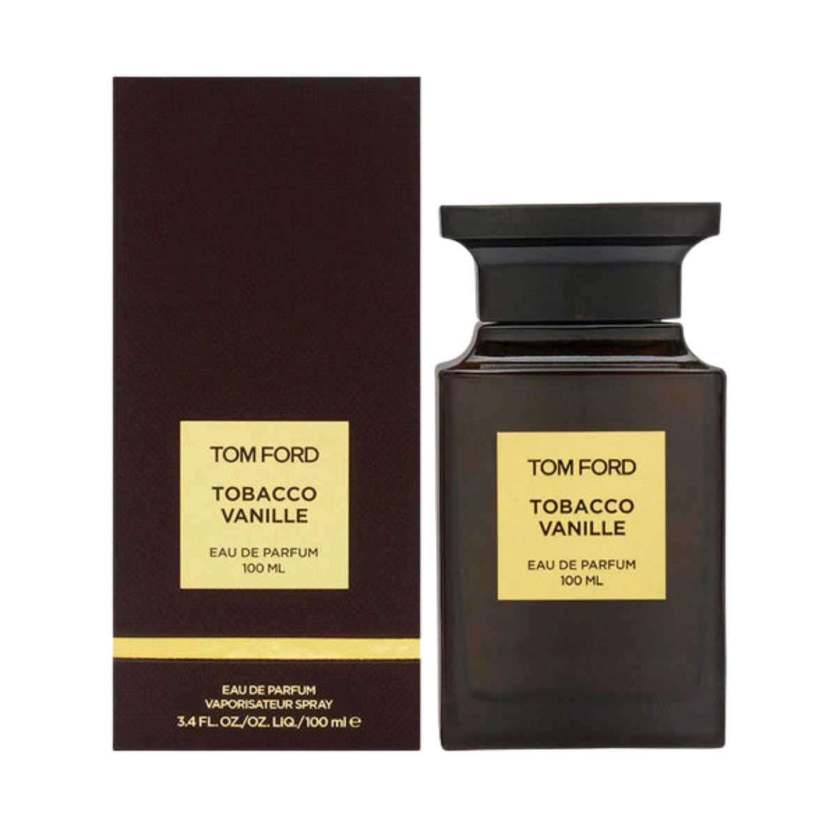 Tom Ford Tobacco Vanille perfume bottle and packaging on a white background