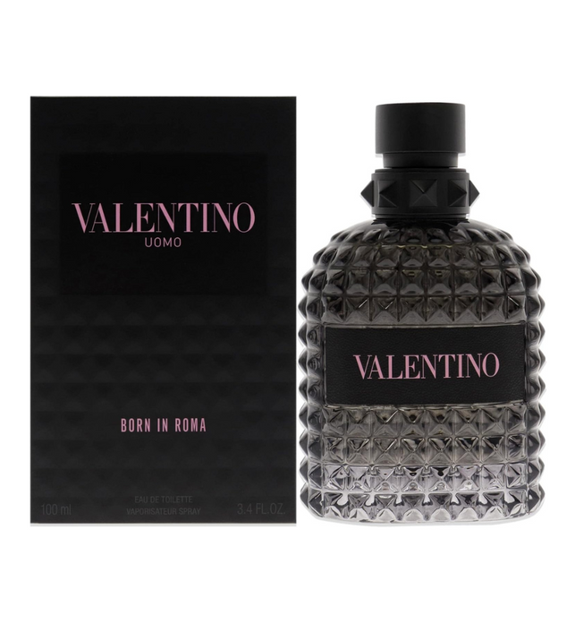 Valentino perfume bottle and packaging on a white background