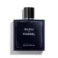 Bleu de Chanel eau de parfum bottle on a white background