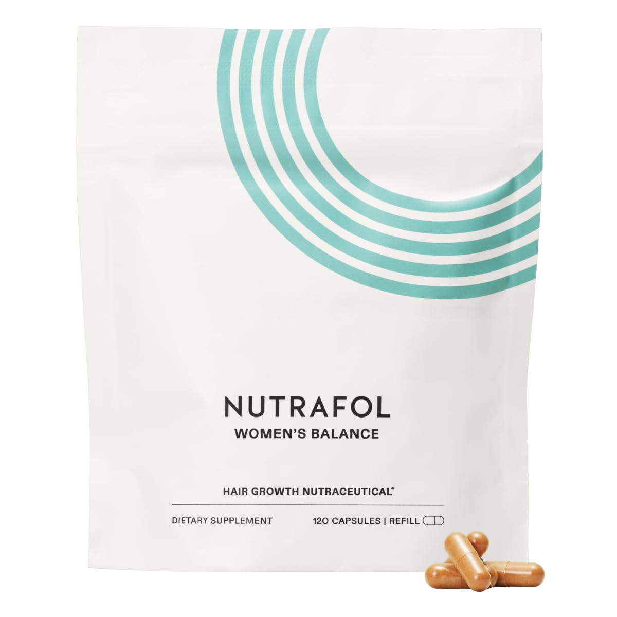 Nutrafol Women's Balance hair growth supplement packaging on a white background